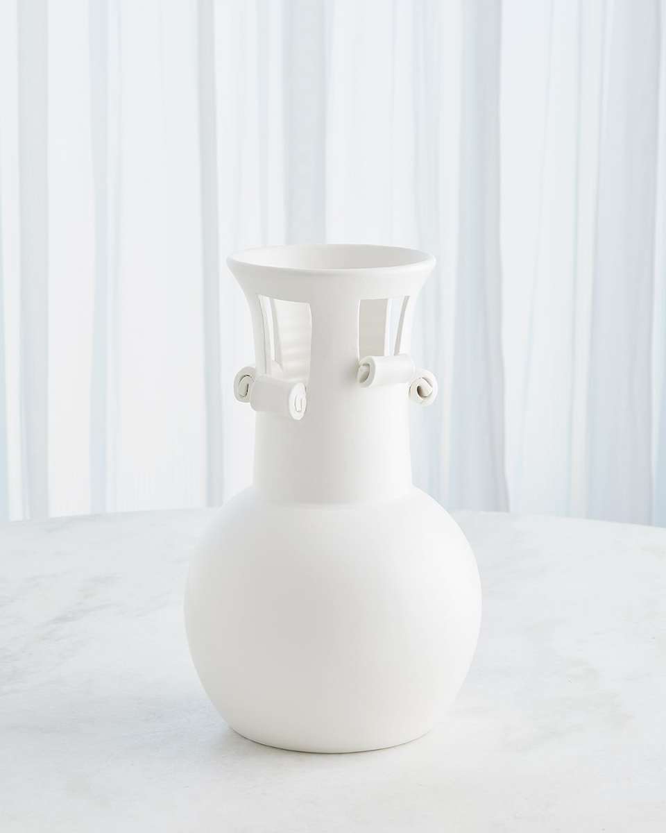 Spiral Handle Vase, Squat 12"